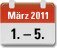 {Icon: Kalender mit Datum 1.-5.März 2011}